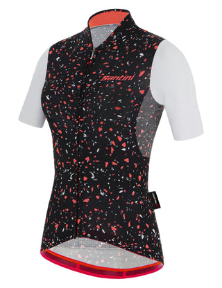 Santini Delta Pietra Women's Short Sleeve Jersey - Black Nero