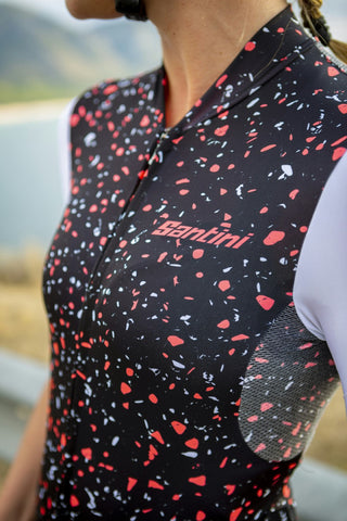 Santini Delta Pietra Women's Short Sleeve Jersey - Black Nero