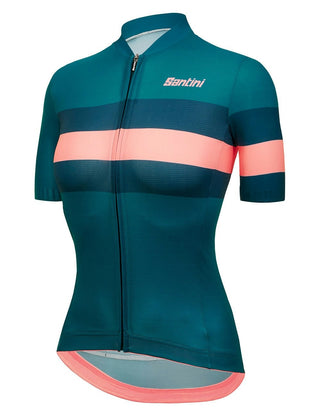 Santini Eco Sleek Bengal Women's Summer Short Sleeve Jersey - Teal