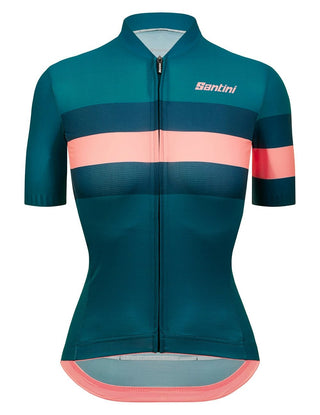 Santini Eco Sleek Bengal Women's Summer Short Sleeve Jersey - Teal