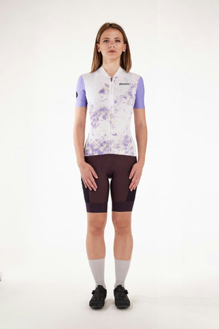 Santini Marble Terranova Women's Shorts Sleeve Jersey - Lilac