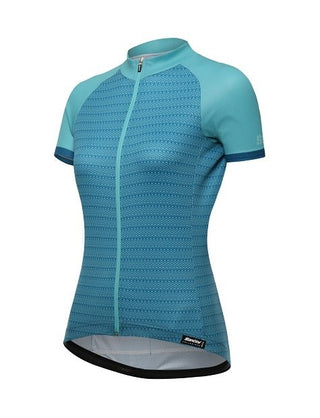 Santini Ritmo FZ Women's Short Sleeve Jersey - Aqua