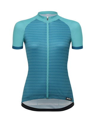 Santini Ritmo FZ Women's Short Sleeve Jersey - Aqua