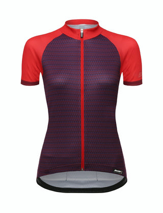 Santini Ritmo FZ Women's Short Sleeve Jersey - Red