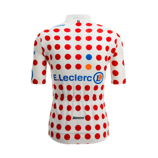 Santini SMS Tour de France Polka Dot Short Sleeve Jersey - White/Red