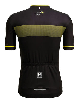 Santini Tour De France Dots Men's Short Sleeve Jersey - Black/Yellow