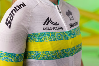 Santini Team Australia Replica Men's Short Sleeve Jersey - White