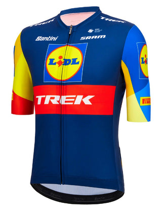 Santini Lidl Trek Team Fanline Short Sleeve Jersey - Blue