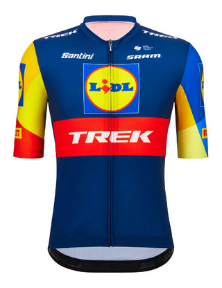 Santini Lidl Trek Team Fanline Short Sleeve Jersey - Blue