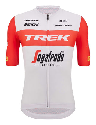 Santini Trek Segafredo Men's Team Replica Short Sleeve Jersey - White/Red