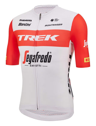 Santini Trek Segafredo Men's Team Replica Short Sleeve Jersey - White/Red