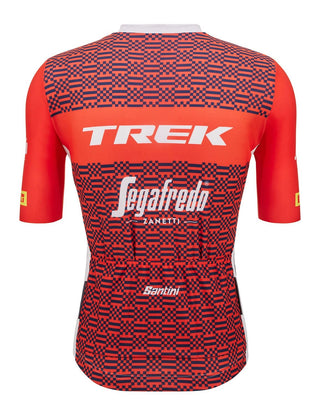 Santini Trek Segafredo Men's Team Replica Short Sleeve Jersey - White/Red