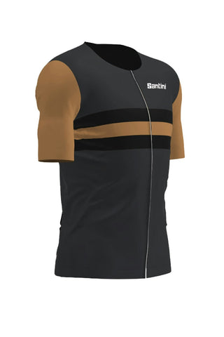 Santini Cupio Short Sleeve Triathlon Top - Black/Gold