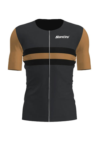 Santini Cupio Short Sleeve Triathlon Top - Black/Gold