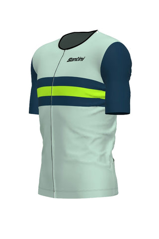 Santini Cupio Short Sleeve Triathlon Top - Fluro/Green