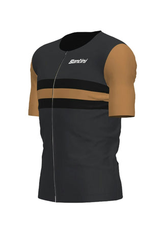 Santini Cupio Short Sleeve Triathlon Top - Black/Gold