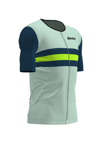 Santini Cupio Short Sleeve Triathlon Top - Fluro/Green