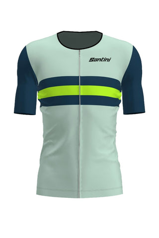 Santini Cupio Short Sleeve Triathlon Top - Fluro/Green