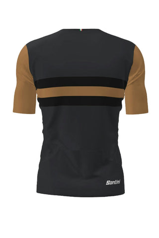 Santini Cupio Short Sleeve Triathlon Top - Black/Gold