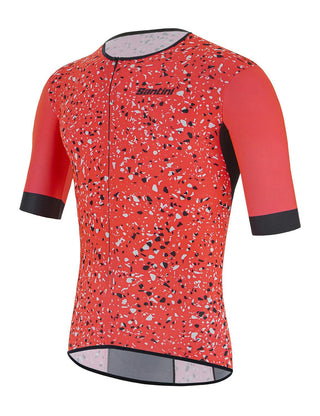 Santini Pietra Sleek Men's Shorts Sleeve Tri Top - Granatina Pink