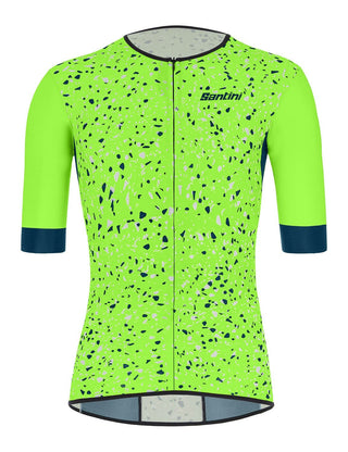 Santini Pietra Sleek Men's Shorts Sleeve Tri Top - Fluro Green