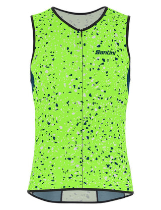 Santini Pietra Sleek Men's Tri Top - Fluro Green