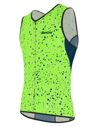 Santini Pietra Sleek Men's Tri Top - Fluro Green