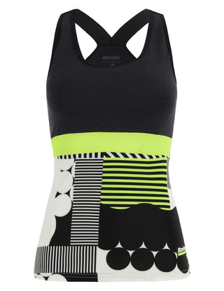 Santini Scia Optic Ladies Tank Top - Fluro Green