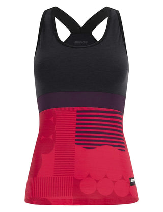Santini Scia Optic Ladies Tank Top - Raspberry