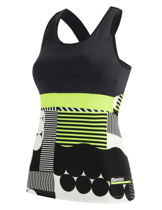 Santini Scia Optic Ladies Tank Top - Fluro Green