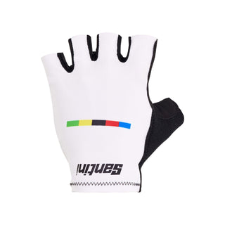 Santini SMS UCI World Champion Cycling Gloves - White