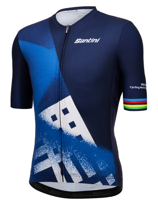 Santini UCI Glasgow World Champs City Grid Short Sleeve Jersey - Blue
