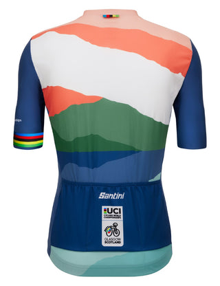 Santini UCI Glasgow World Champs Cloudscape Short Sleeve Jersey - Print
