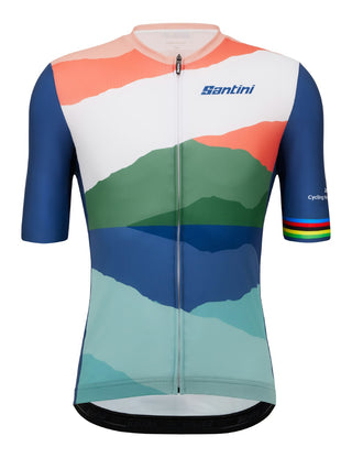 Santini UCI Glasgow World Champs Cloudscape Short Sleeve Jersey - Print
