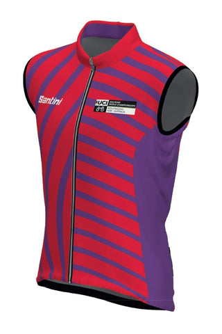 Santini UCI Wollongong W/C Wind Sleeveless Vest - Print