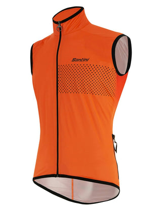 Santini Guard Nimbus Men's Rain Vest - Fluro Orange