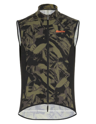 Santini Gravel Men's Windbreaker Vest - Camo Green