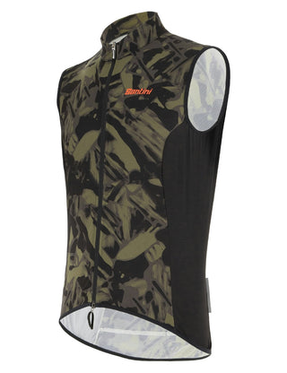 Santini Gravel Men's Windbreaker Vest - Camo Green