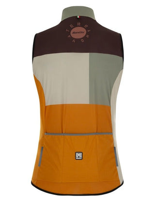Santini Terranova Gravel Wind Vest - Orange/Maroon/Grey