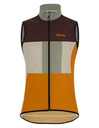 Santini Terranova Gravel Wind Vest - Orange/Maroon/Grey