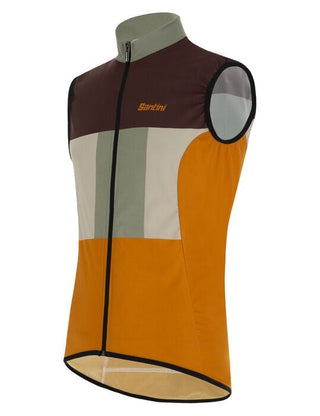Santini Terranova Gravel Wind Vest - Orange/Maroon/Grey