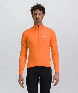 Santini Guard Nimbus Pocketable Men's Rain Jacket - Fluro Orange