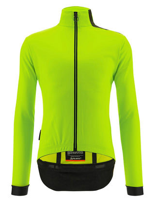 Santini Vega Multi Jacket With Hood - Fluro Green