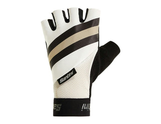 Santini Bengal Gel Long Cuff Summer Gloves - White