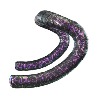 Supacaz Super Sticky Kush Splat Bar Tape With Oil Slick Star Plugz - Oil Slick