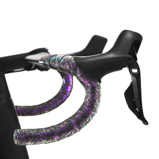 Supacaz Super Sticky Kush Splat Bar Tape With Oil Slick Star Plugz - Oil Slick