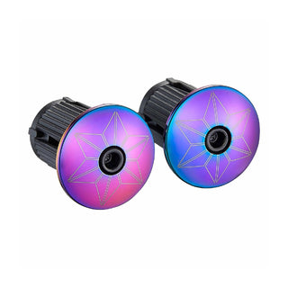 Supacaz Super Sticky Kush Splat Bar Tape With Oil Slick Star Plugz - Oil Slick
