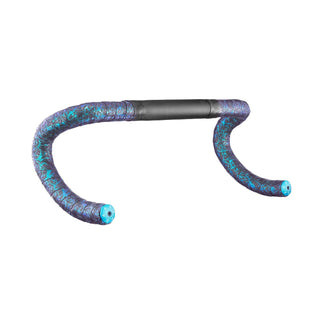 Supacaz Super Sticky Kush Splat Bar Tape With Blue Star Plugz - Blue Refract