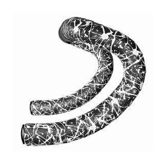 Supacaz Super Sticky Kush Splat Bar Tape With Black Star Plugz - White
