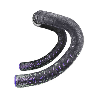 Supacaz Super Sticky Kush Star Fade Bar Tape With Purple Star Plugz - Purple Refract